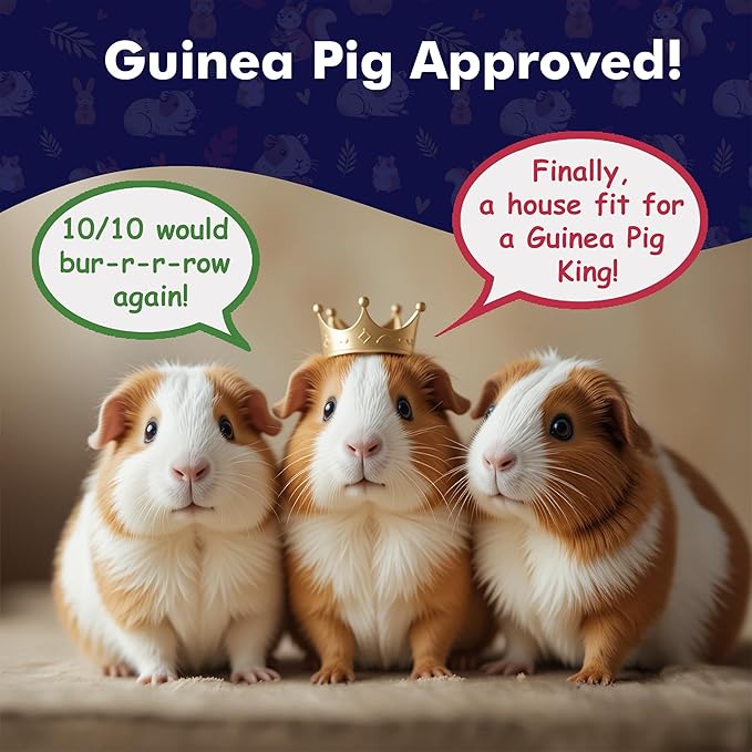 Guinea Pig Hideout - Guinea Pig Tunnel, Bunny and Rabbit Bed, Rabbits Accessories, Hamster and Chinchilla Toys, Small Animal Hideout, Ferret Bed, Hamster Chew Toys, Rabbit Hideout