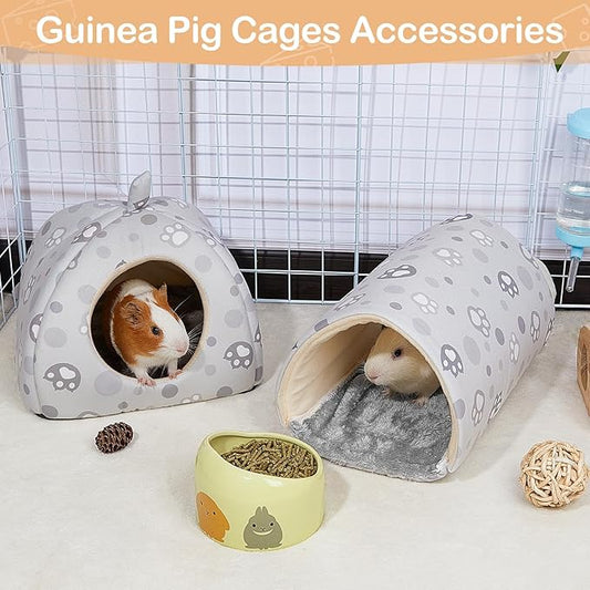 Unicorn Catcher Guinea Pig Hideout and Tunnel, 2 Pack Soft Washable Guinea Pig Bedding for Cages