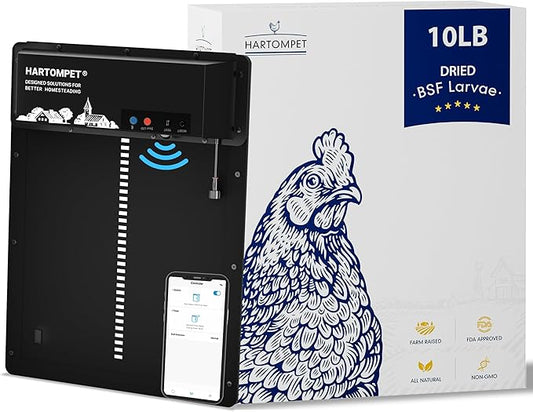 Nutrient-Rich Chicken Feed - 10LB Dried Black Soldier Fly Larvae, 100% Natural, 85X More Calcium Than Mealworms, Ideal for Molting & Laying Hens, Ducks, and Wild Birds, Reptiles and Hedgehog