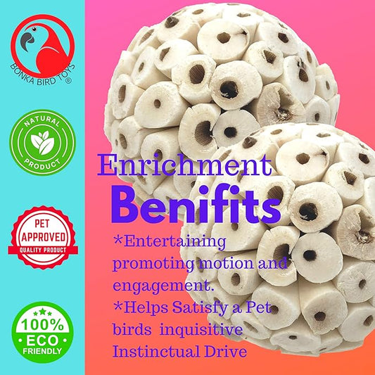 Bonka Bird Toys 2363 Pk2 Large Sola Atta Ball Bird Toys