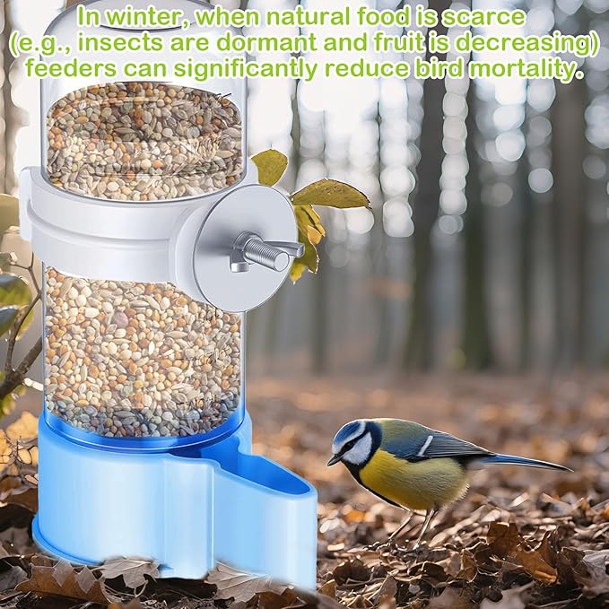 2 PCS Automatic Bird Cage Water Dispenser, Parakeet Parrot Feeder Hanging Drinking