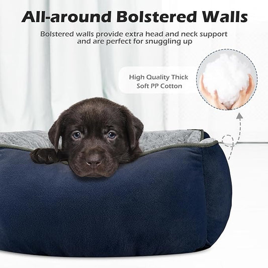 INVENHO Large Dog Bed Rectangle Washable Orthopedic Soft Calming Sleeping Durable Pet Cuddler with Anti-Slip Bottom