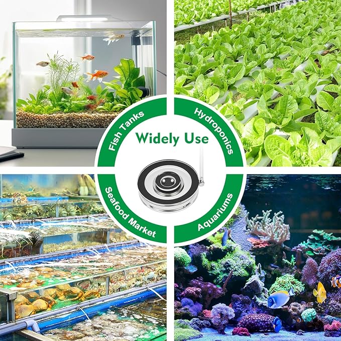 hygger Air Stones for Aquariums, Transparent Acrylic Fish Tank Bubbler Kit with Air Tube, Ultra Silent Bubble Stone Super-High Dissolved Oxygen Diffuser for Aquarium Fish Tank and Hydroponic