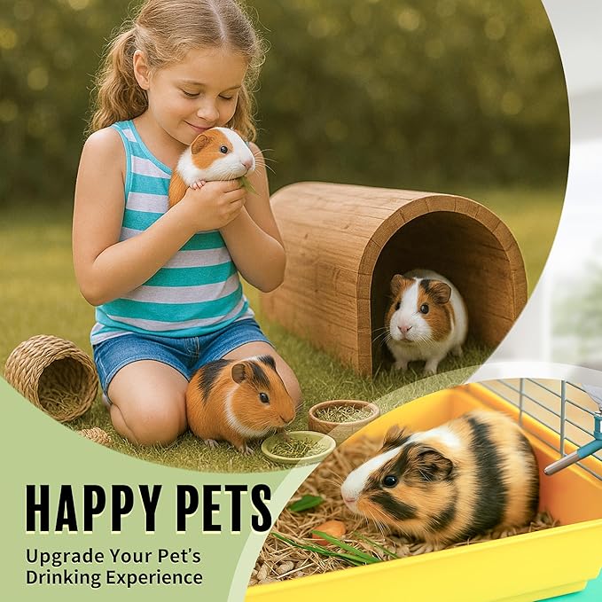 Choco Nose No-Drip Water Bottle Feeder for Guinea Pigs, Hamsters, Bunnies, Ferrets, & Small Pets, 10.2 fl.oz, 300ml - Easy to Install in Cages/Crates, US Patented Leakproof Nozzle 10mm, Green (C128)