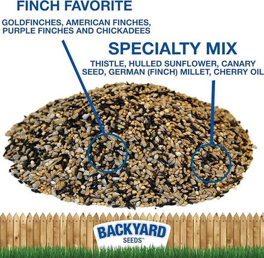 Backyard Seeds Finch Frenzy Wild Bird Seed Mix - for Small Songbirds - Attracts Goldfinches, House Finches, Purple Finches & More (20 Pounds)