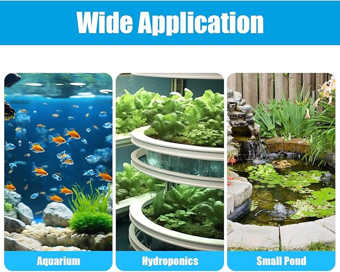 AQUANEAT Aquarium Air Pump 300GPH, for up to 200 Gallon Fish Tank, Powerful Hydroponic Aerator Pump, Adjustable Oxygen Bubbler