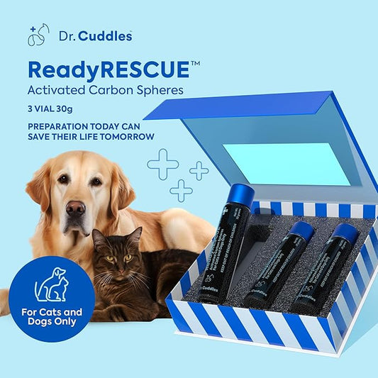 ReadyRESCUE - Dog First Aid Kit Essential - Activated Charcoal Detox for Dogs, Cats, Pets - Animal First Aid Kit - Dog Medical Emergency Kit - Dog Travel Essentials - 30g (3 Vials of 30g)