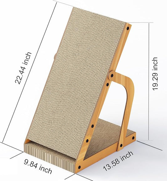Cat Scratcher, Ramp L Shape Cat Scratch Pad, Cardboard Cat Scratchers for Indoor Cats, Sloped Cat Scratching Board