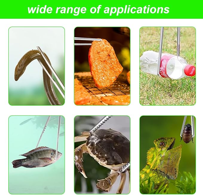 15 Inch Snake Feeding Tongs, 2 PCS Stainless Steel Reptile Tongs, Extra Long Large Tweezers for Bearded Dragon Ball Python Tank Accessories Terrarium Supplies With Gloves