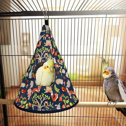 Parrot Cockatiel Warm House Bird Nest Bed All Season Hanging Hammock Birds Sleeping Bed Parrot Hideaway Bed Polyester Fabric Washable for Parakeet Cockatiels Budgies Lovebird