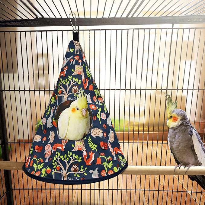 Parrot Cockatiel Warm House Bird Nest Bed All Season Hanging Hammock Birds Sleeping Bed Parrot Hideaway Bed Polyester Fabric Washable for Parakeet Cockatiels Budgies Lovebird