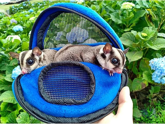 Kucci Carry Pouch - Fleece Travel Bonding Carrier Bag - for Sugar Gliders, Squirrels, Marmosets, Hamsters, Rodents, Rats, Reptiles & Other Small Pets (Regular)