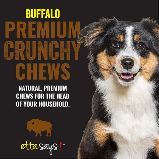etta says! Premium Crunchy 7" Buffalo Dog Chews - Grain-Free Dog Treats, Good for Teeth, Easy to Digest - Made in The USA (20 Count Pack of 1)