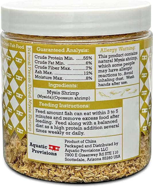 Mysis Fish Food 1.25 oz, Freeze Dried, for Freshwater and Marine Aquarium Fish