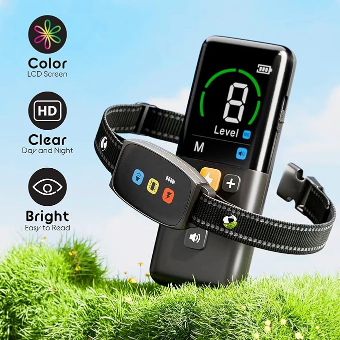 Dog Training Collar Shock Collars for Dogs with Remote 2600 Ft Remote Control Range 4 Modes Beep Vibration Shock Built-in Bright Led Light Rechargeable Waterproof (Full Dark, for 1 Dog)