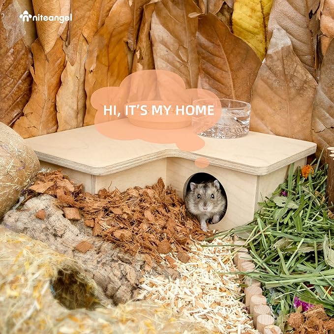 Niteangel Multi-Chamber Hamster House Maze: - Multi-Room Hideouts & Tunnel Exploring Toys for Hamster Gerbils Mice Lemmings (3-Room Small)