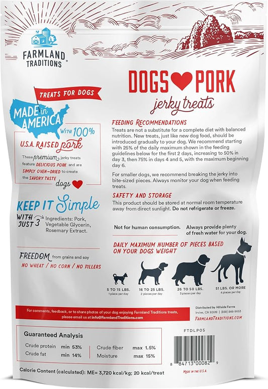 Farmland Traditions New Filler Free Dogs Love Pork Premium Jerky Treats for Dogs (13.5 oz.)
