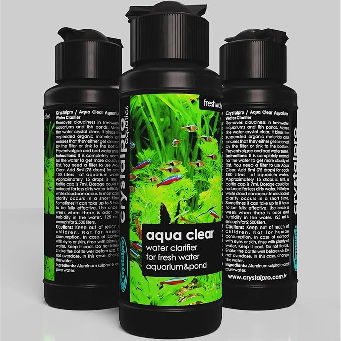 Water Clarifier 16.9 Oz - Aqua Clear Treats 2650 Gallons - Clear Cloudy Fish Tank Water - for Freshwater Aquariums and Fish Ponds -Fish Tank Cleaner- Use with Aquarium Filter