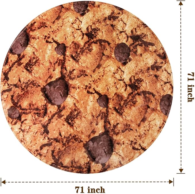 mermaker Cookies Blanket 2.0 Double Sided 71 inches for Adult and Kids, Novelty Realistic Cookies Throw Blanket, 285 GSM Soft Flannel Blanket