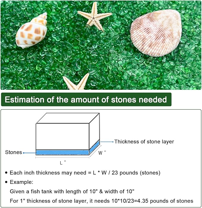 BXI 2.2 Lbs Small Aquarium Substrate Gravel Sand, Polished Smooth Fish Tank Gravel, Colorfast Uncoated Vibrant Blue Sea Glass, Decorative Stones for Vase Fillers, Fairy Garden, Potted Plants