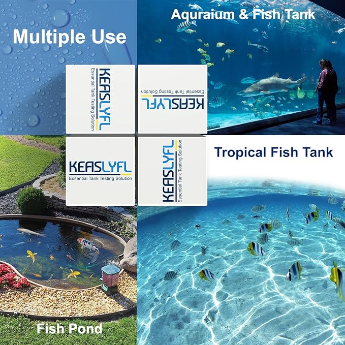 Aquarium Test Strips,100 Strips 9 in1 Saltwater and Freshwater Aquarium Test Kit for Aquarium,Pond and Fish tank,Testing Carbonate,Alkalinity,pH,Hardness,Free Chlorine,Nitrate,Nitrite,copper and Iron.