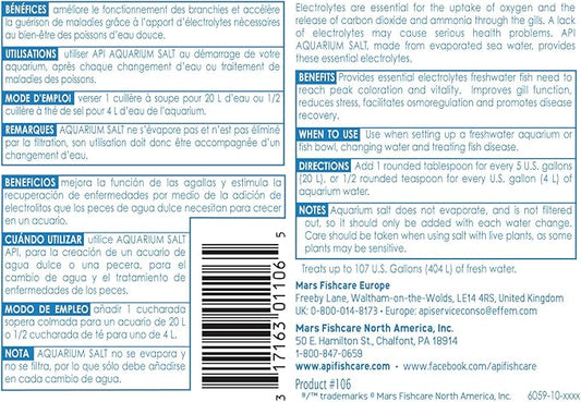 API AQUARIUM SALT Freshwater Aquarium Salt 17-Ounce Box