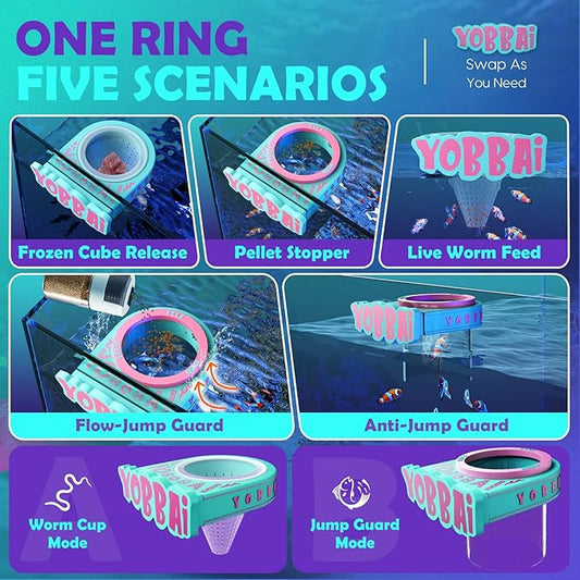 Magnetic Fish Feeding Ring – Strong Magnet Feeder for Betta Goldfish Shrimp, Stops Waste, Anti Jump, Works with Floating Pellets Frozen & Live Worms