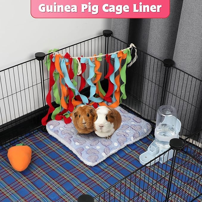 YUEPET 5 Pack Warm Guinea Pig Bed Pads Soft Guinea Pig Sleeping Mats Washable Small Animal Bedding Cage Liners for Indoor Bunny Hamster Squirrel Hedgehog Chinchilla Ferret Heart Pattern(12.5''*10.8'')