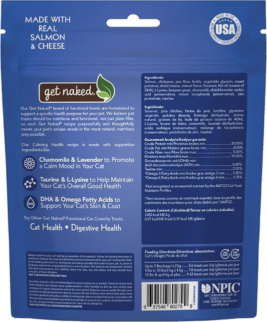 Get Naked Cat Calming Treats Salmon & Cheese Flavor, Crunchy, Calming Health, 6-oz Bag