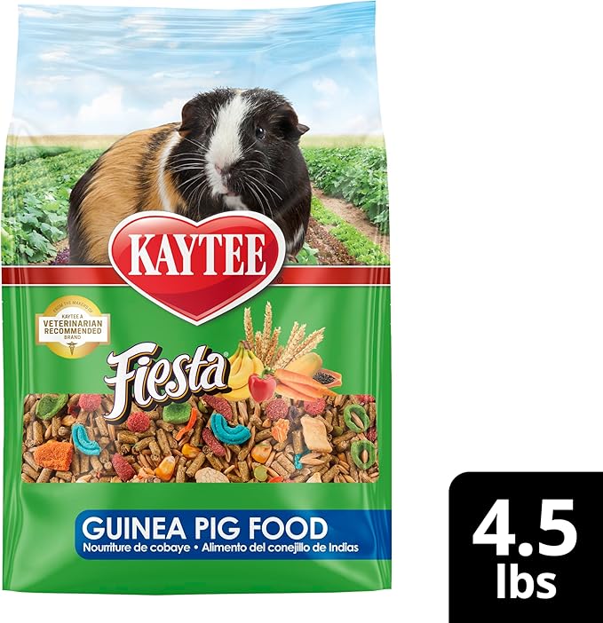 Kaytee Fiesta Guinea Pig Food, Nutritious and Fun Blend, Supports Dental Health and Digestion, 4.5 pounds