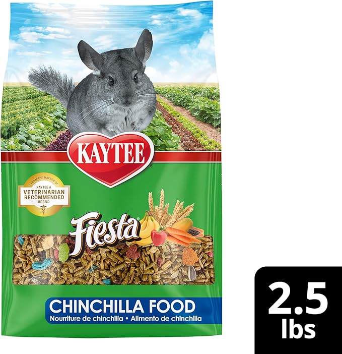 Kaytee Fiesta Chinchilla Food, Nutritious and Fun Blend, Supports Dental Health and Digestion, 2.5 pounds