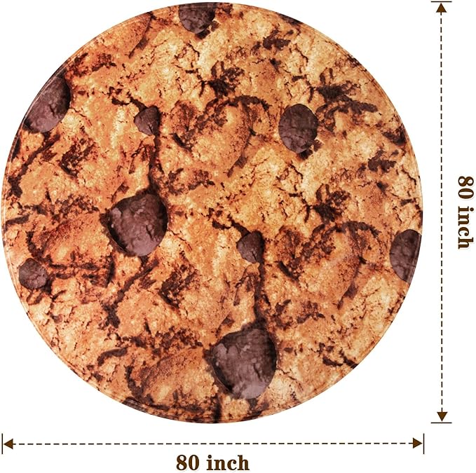 mermaker Cookies Blanket 2.0 Double Sided 80 inches for Adult and Kids, Novelty Realistic Cookies Throw Blanket, 285 GSM Soft Flannel Blanket