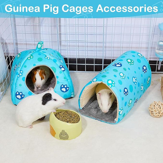 Unicorn Catcher Guinea Pig Hideout and Tunnel, 2 Pack Soft Washable Guinea Pig Bedding Accessories for Cages