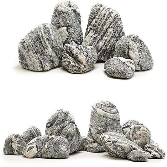 Silver Seiryu Rock Aquarium Rocks 40lb Natural Mountain Stone for Fish Tanks, Aquascaping, Terrariums, Bonsai, Garden Landscaping & Reptile Habitats(2-10inch 12-14Pcs)