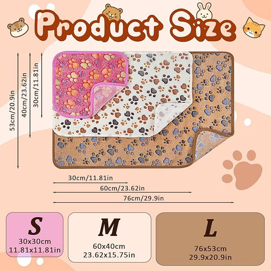 3 Pcs Washable Guinea Pig Blankets Absorbent Small Animal Fleece Bedding Cage Liners Reusable Pet Pee Pad Sleep Mat Pad Cover for Hamster Ferret Rabbit Chinchilla Hedgehog (Multi, Muitisize)