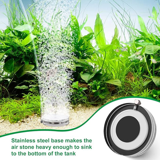 hygger Air Stones for Aquariums, Transparent Acrylic Fish Tank Bubbler Kit with Air Tube, Ultra Silent Bubble Stone Super-High Dissolved Oxygen Diffuser for Aquarium Fish Tank and Hydroponic