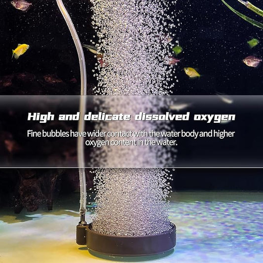 UPETTOOLS Fish Bubbler for Aquarium Fish Tank, 5.1 Inch Dissolved Oxygen Aerator Stone Aquarium Air Stones Kit Oxygen Bubbler with Airline Tubing and Check Valve Accessories