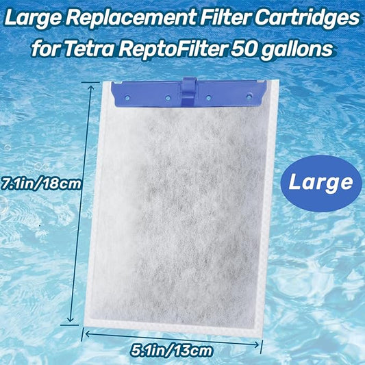 Aquarium Filter Cartridge Compatible with Tetra Whisper Bio-Bag Power Filters, Replacement Filter Cartridges for Tetra ReptoFilter Cartridges Aquariums (6 Packs, Large)