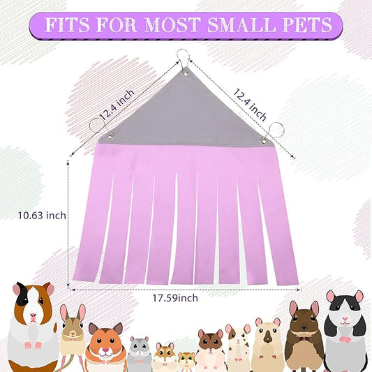 Shappy 2 Pcs Guinea Pig Hideout Hideaway Corner Fleece Toys Cage Accessories Cute Ferret Hammock for Ferrets Chinchillas Hedgehogs Small Pets(Grey with Pink, Grey with Purple, Heart-Shape)