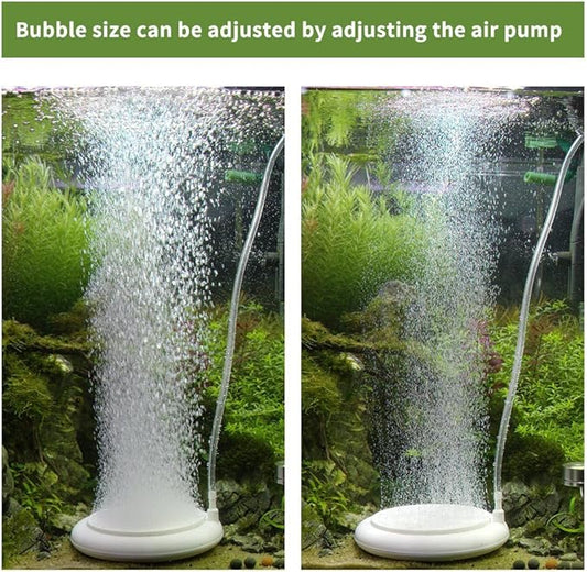 hygger Aquarium Air Stone Kit, Fish Tank Bubbler, Nano Furnace Flue Round Air Stone Disk Set, Small Bubbles and Ultra-High Dissolved Oxygen for Hydroponics (4 inch)