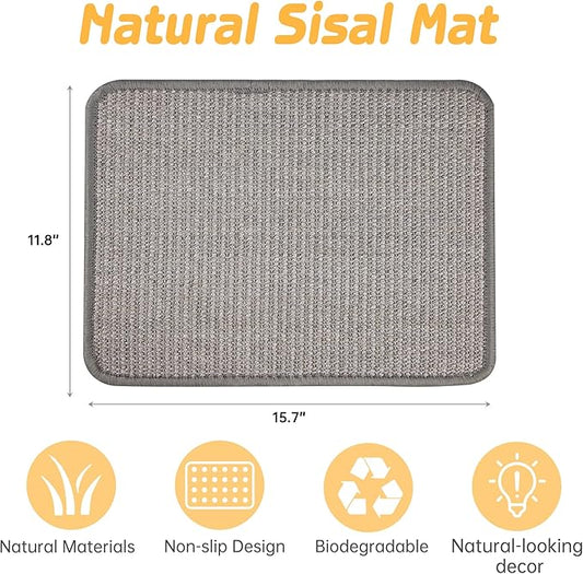 2Pcs Bunny Bed, Sisal Rabbit Scratching Pad,Natural Cat Resting Mats for Cages,Guinea Pig Bed Mat,Forage Grass Mat,Teeth Care Rabbit Mats (15.7x11.8 in)