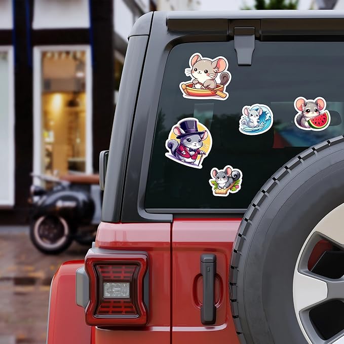 Pack 50 PCS Chinchilla Stickers Print Cool Animal Cartoon Waterproof Vinyl Decals Cute Items for Kids Teens Boys Girls Labels Decor Laptop Phone Case Water Bottles Helmet