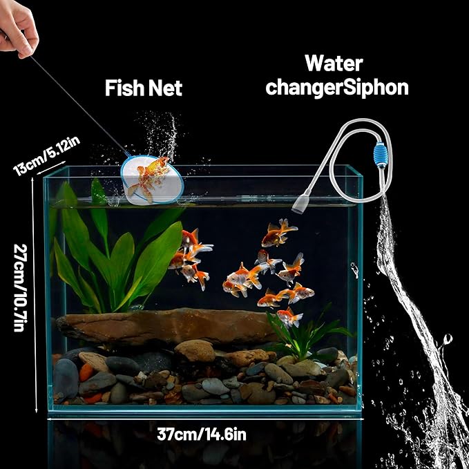 Ultra Clear Glass Fish Tank 4 Gallon, 5mm Thickened Rimless Aquarium Tank Low Iron, Nano Aquarium for Betta Gold Fish Shrimp,14.5”L x 5.1”W x 10.6”H