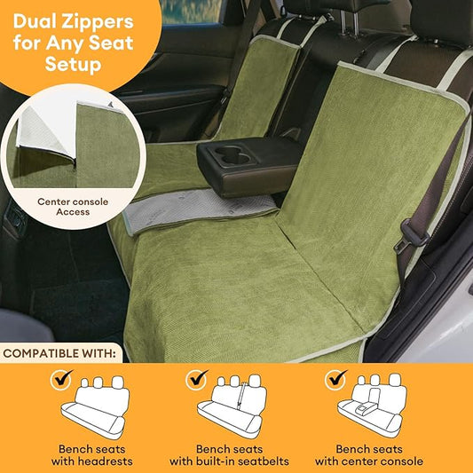 FUNNY FUZZY Dog Car Seat Cover for Back Seat, Waterproof, Scratchproof Car Seat Protector for Dogs Nonslip, Dog Back Seat Covers for Cars, Trucks and SUVs, Back Seat(18.1''W x 53''L×22" H)