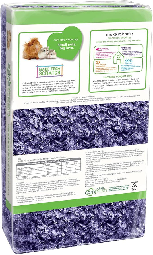Carefresh 99% Dust-Free Purple Natural Paper Small Pet Bedding with Odor Control, 23 L (Pack of 2)