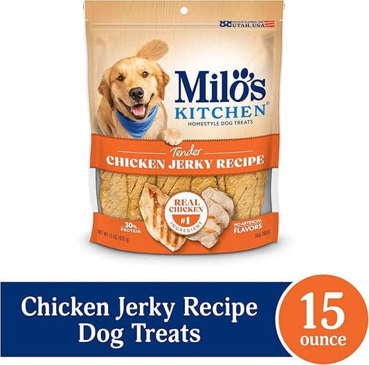 Milo's Kitchen Chicken Jerky Strips Dog Treats, 15 Ounce