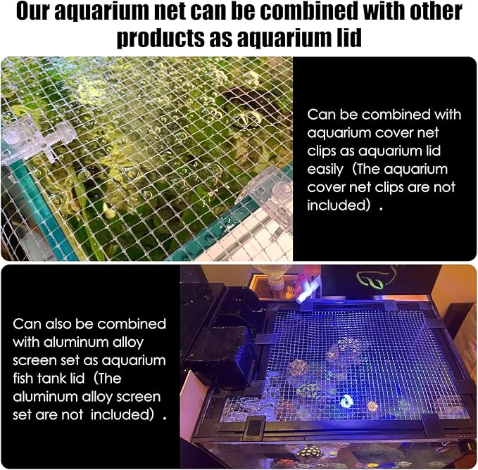 Clear Fish Tank mesh Netting Material Aquarium mesh lid Transparent Plastic Aquarium top Cover Screen Hood net(5.12 Feet X 3.37 Feet)