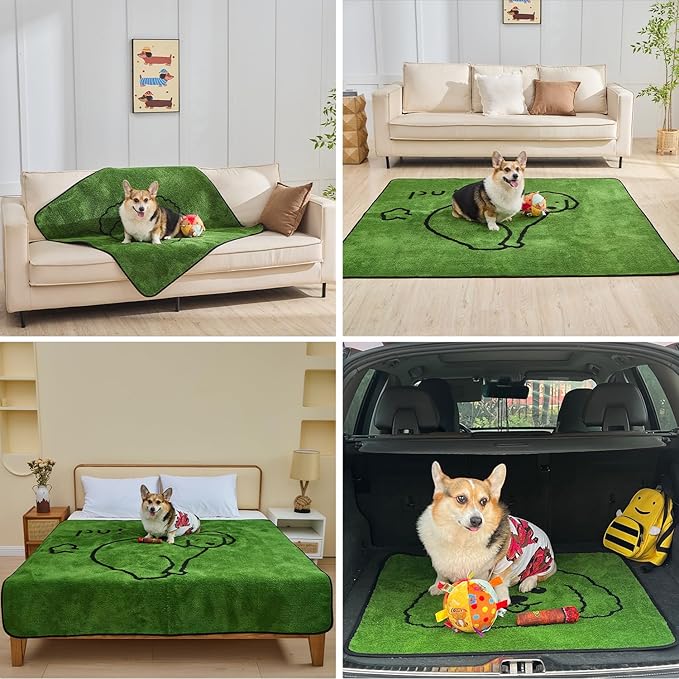 Qeils Reusable Puppy Pads, Extra Large Washable Pee Pads for Dogs Durable Absorbent Leakproof Dog Training Pads for Floor,Couch, Bed, Non-Slip Wee Wee Pads Potty Pads 72"x72"