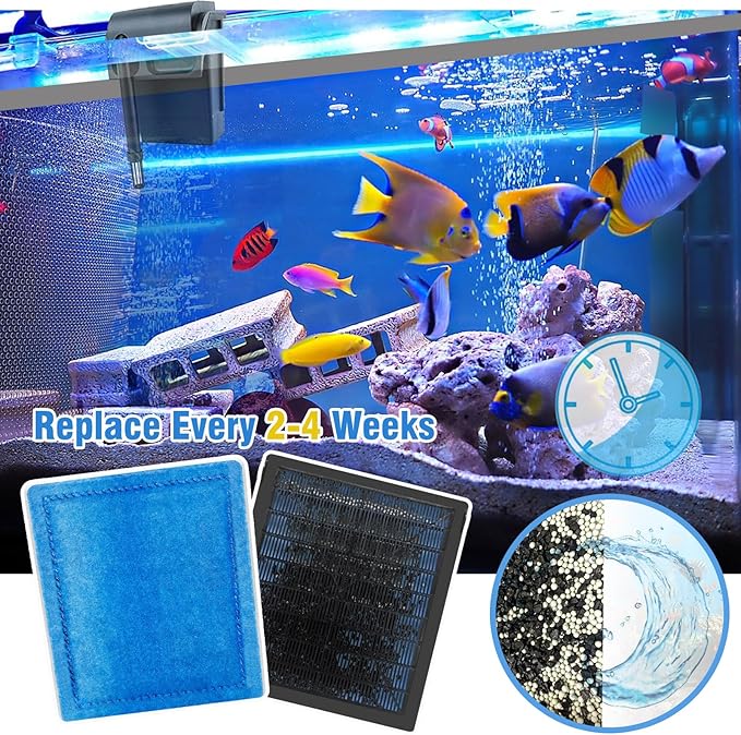 6-Pack Aquarium Filter Replacement Cartridges for Marineland Rite-Size C & Aqua-Tech EZ-Change #3,Fit for PRO Power Filters 200/275/350/375