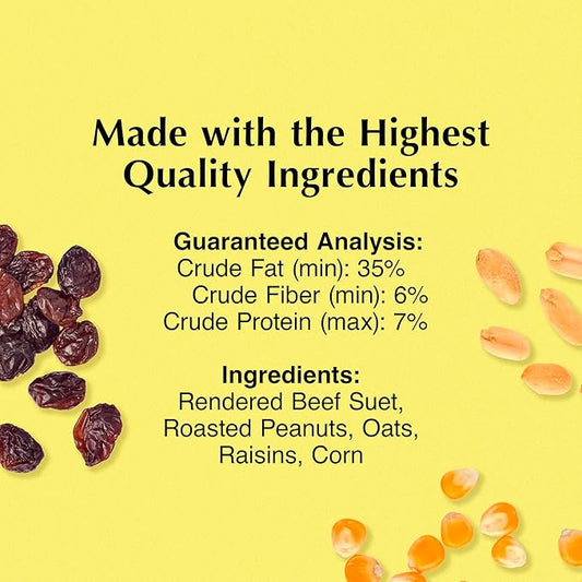 C&S Party Mix Suet Treat, Suet Cakes for Wild Birds, 11 Ounces, Pack of 8